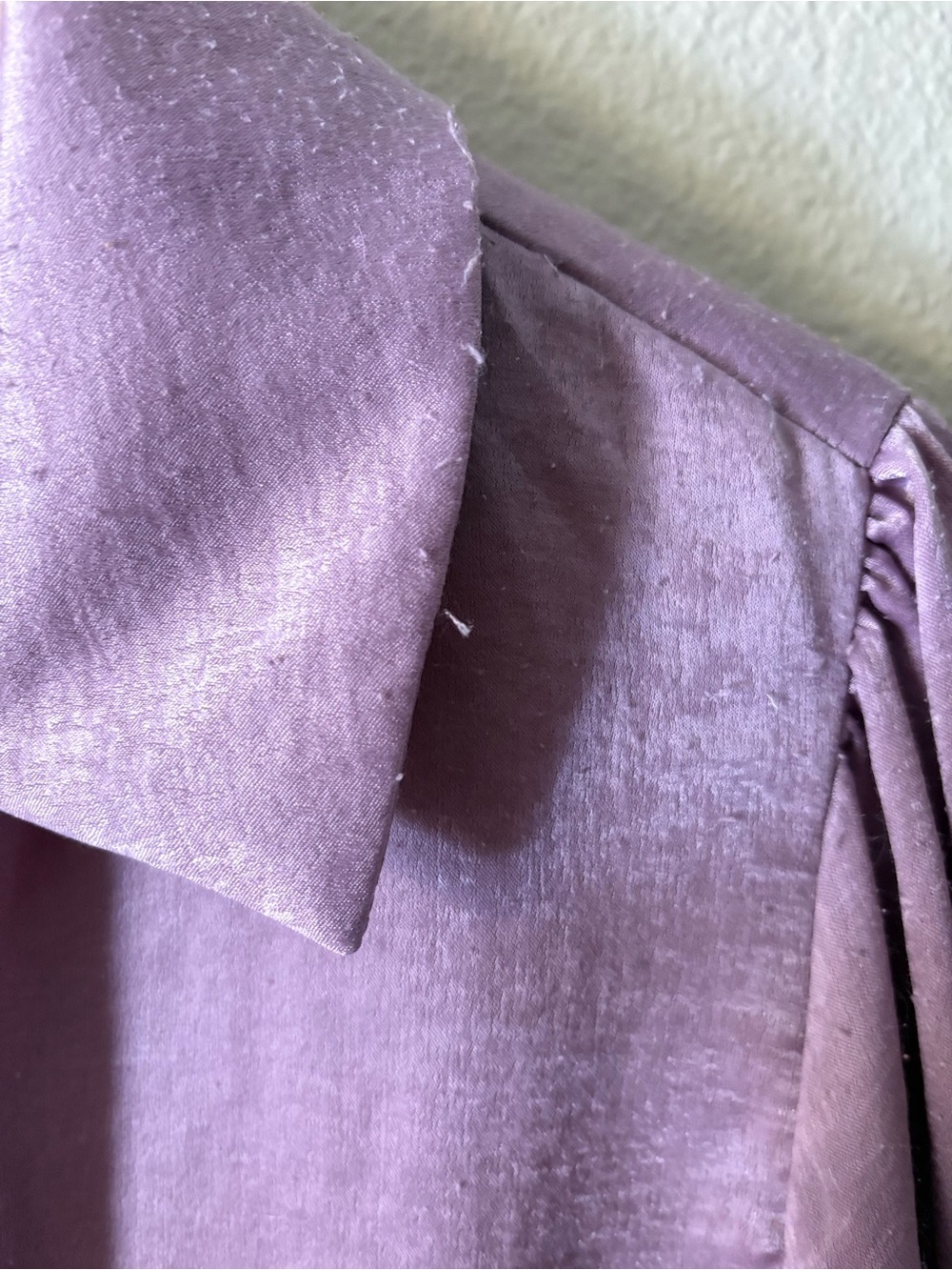 Cooper & Ella Lavender Button Front Blouse XL Long Sleeve Gathered Top - Picture 6 of 14